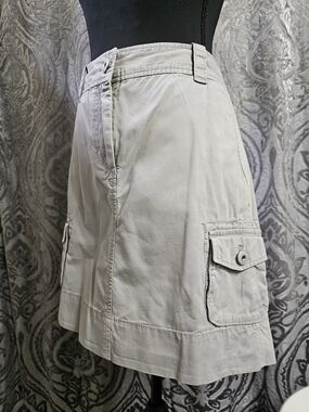 Ann Taylor Light Gray Cargo-Style Midi Skirt